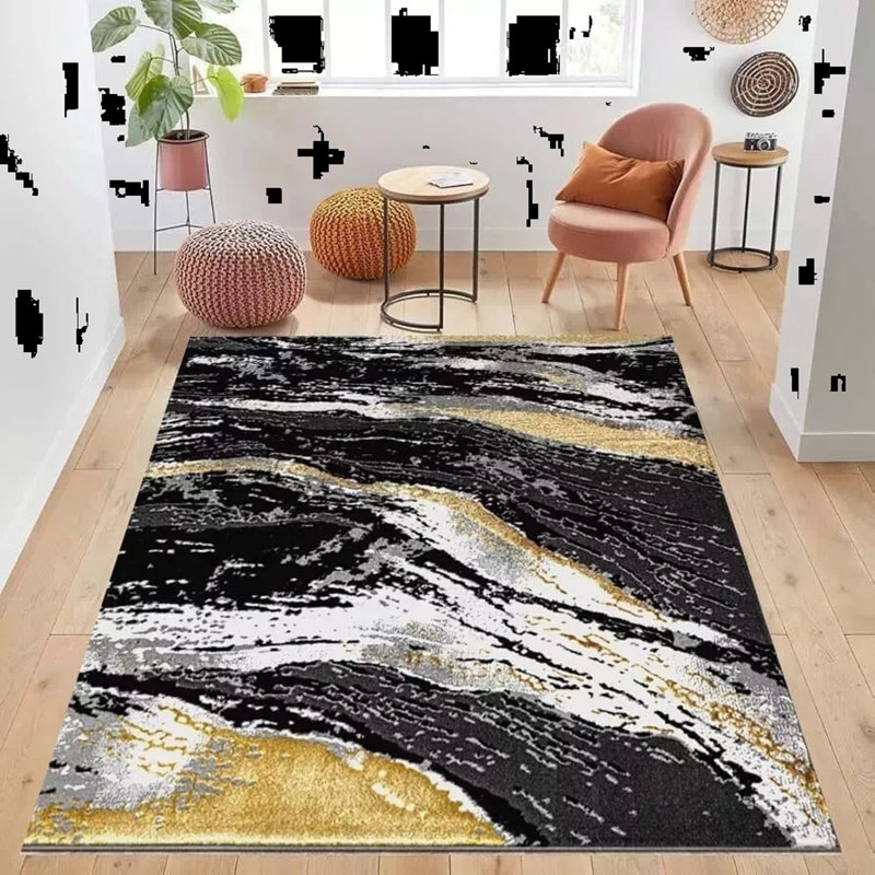 Abstract Shag Area Rug, Rectangle 120 x 170 cm