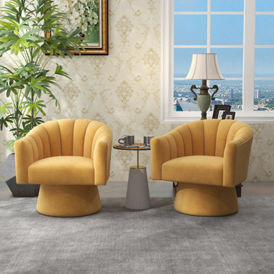 Fauteuil demi-tonneau pivotant de 25,2 po Iryanna