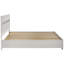 2 très grand lit plateforme avec rayures scintillantes, base à lattes de rangement en bois blanc et 2 tiroirs avec poignées en strass, Grandeur de chambre à coucher