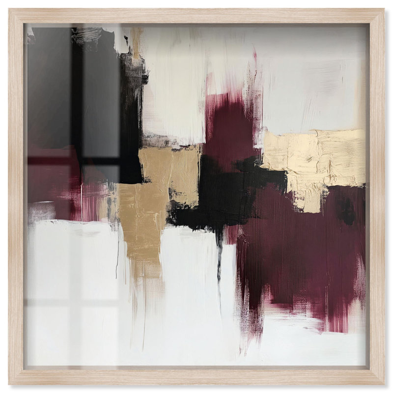 Décoration murale élégante Golden Dusk III Shadowbox par Art Remedy, H 13 po x l 13 po, Crème, crème