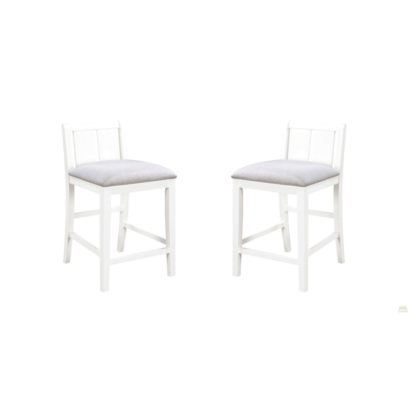 Ensemble de 2 chaises rembourrées à hauteur de comptoir de l 20 po, Blanc