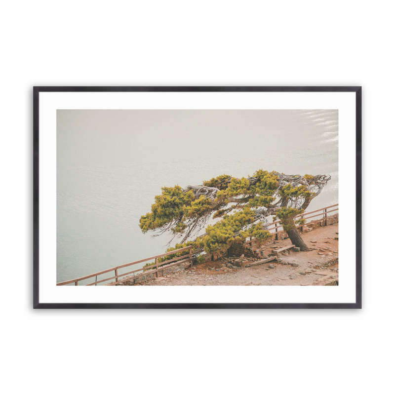 Motif de beauté balayée par le vent, H 12,25 po x l 15,25 po x P 1,25 po, Cadre simple en zinc patiné