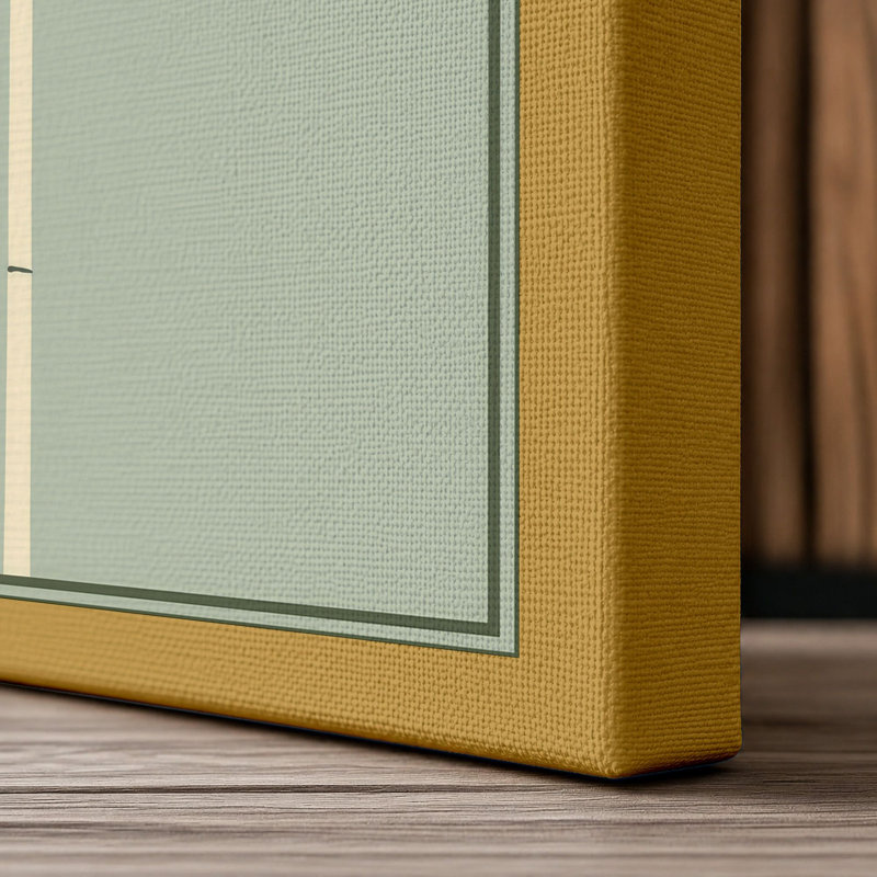 Bamboo Stillness Japandi - Wrapped Canvas, 18x12 - 45.7 x 30.5 cm, Ochre Border