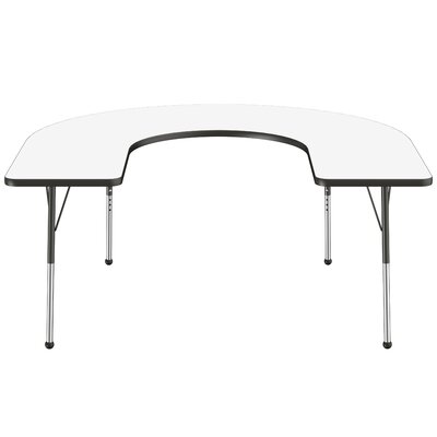 Half Moon Dry-Erase Activity Table with Adjustable Legs - White/Black -  Factory Direct Partners, 10246-DEBK