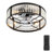 Cissline 20" Square Black Crystal Ceiling Fan with Light Kit and Remote Control for Bedroom/Living Room