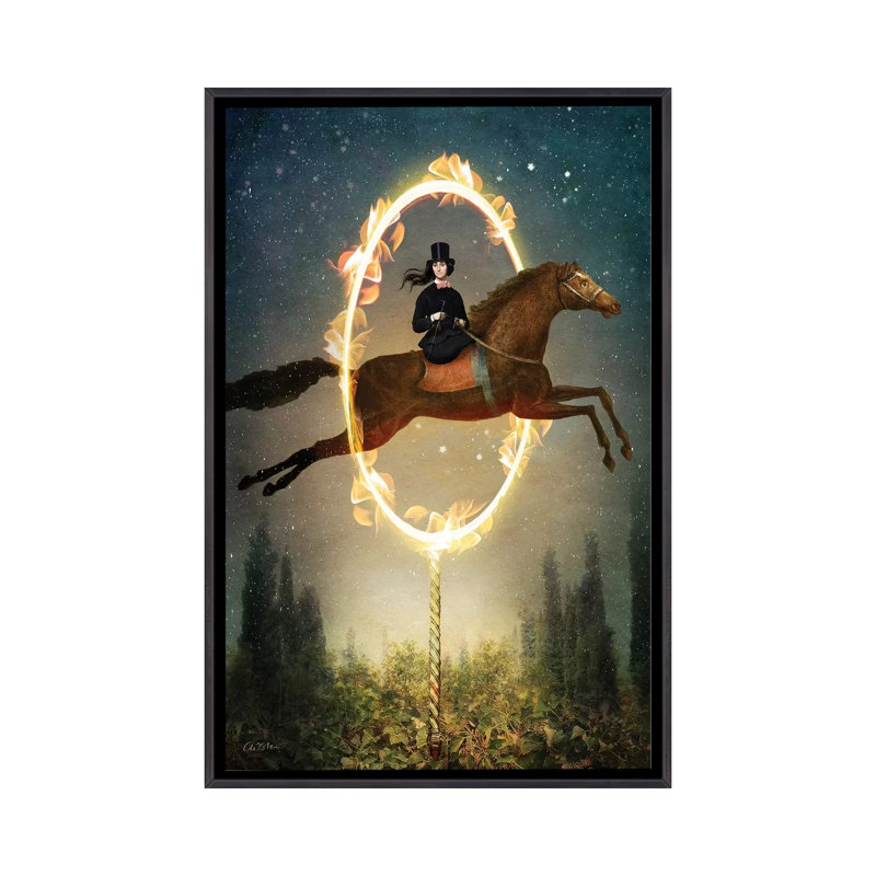 Knight of Wands par Catrin Welz-Stein - impression d'art graphique, H 26 po x l 18 po x 1,5 po, Toile avec cadre noir patiné