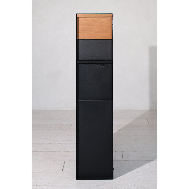 Safe Harbour Package Delivery Mailbox With Sublimated Wood Door And Silver Numbers, Silver, Yes