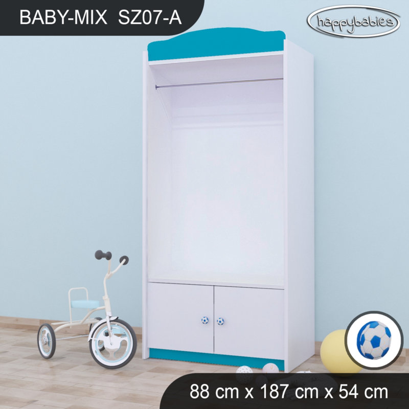 Baby 4 Door Wardrobe, Blue