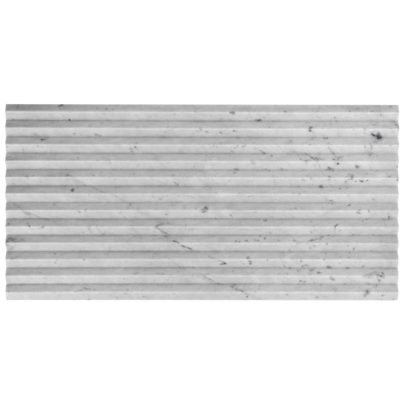 Stonework Carrara White 12x24 Marble Tile, Peak 3D Satin
