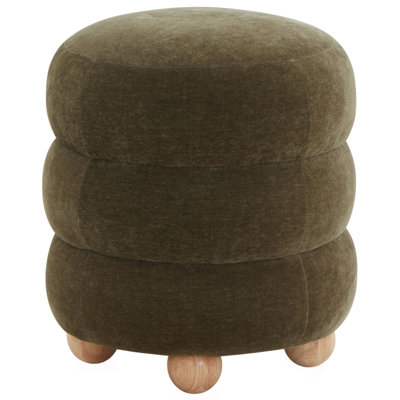 Dalisha 17" Velvet Round Ottoman