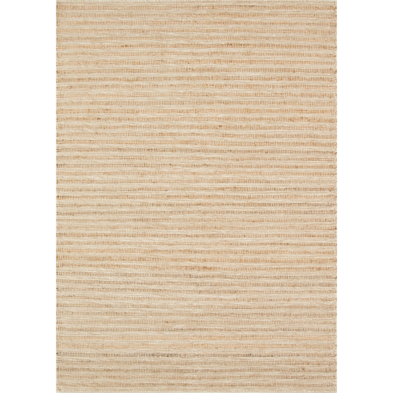 Tapis beige tissé à plat en jute / sisal / laine Ginnie, Carré 8 pi
