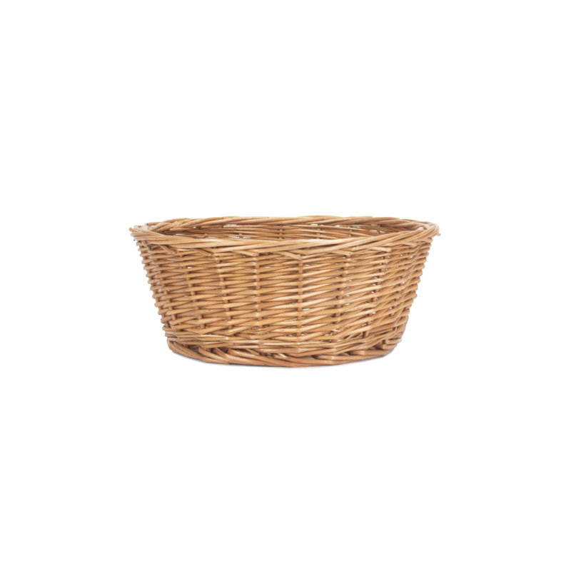Light Steamed Wicker Storage Basket Tray
