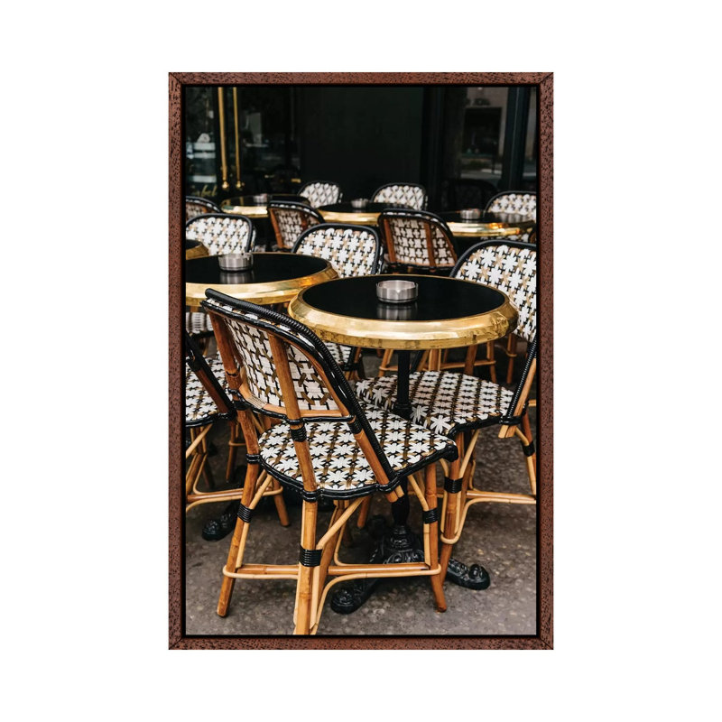 Paris Cafe VII by Bethany Young - Print on Canvas, Classic Brown Wood Framed, 66.04cm H x 45.72cm W x 3.81cm D