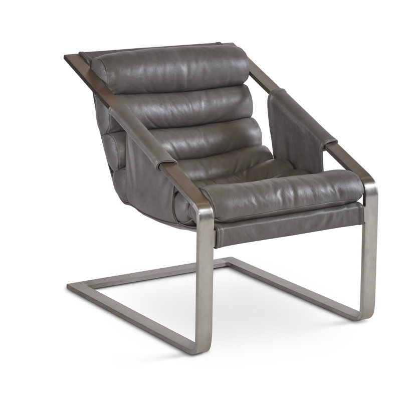 Rolls Chair, Gray Genuine Leather