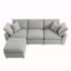Canapé modulaire en duvet rembourré avec méridienne réversible, canapé en L pour plus de confort et de polyvalence
