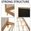 Structure de lit en bois massif avec tête de lit tapissier de style piano