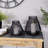 Large Geometric Iron Hurricane Candle Lantern - - Black-101097365