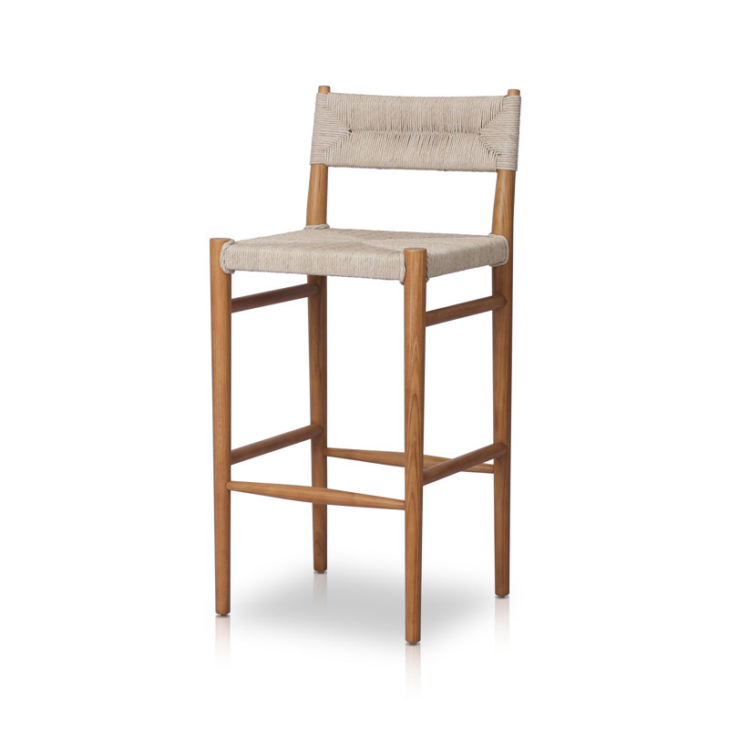 Tabouret de bar 30 po Ronaldo, 30", Teck naturel, Marron clair