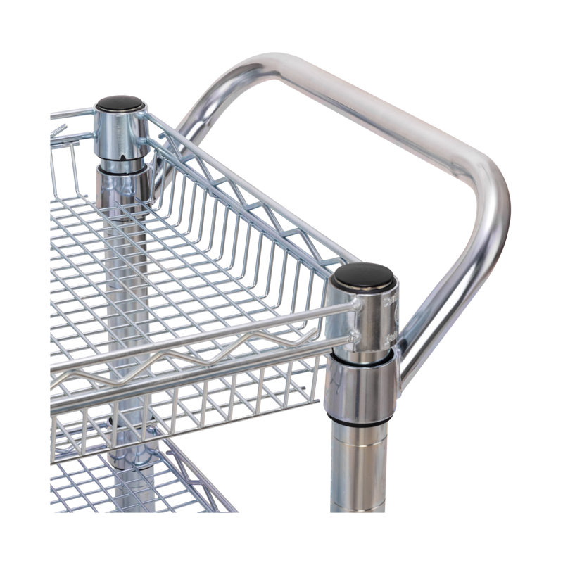Heavy-Duty UltraZinc Steel Utility Cart with Adjustable Shelves