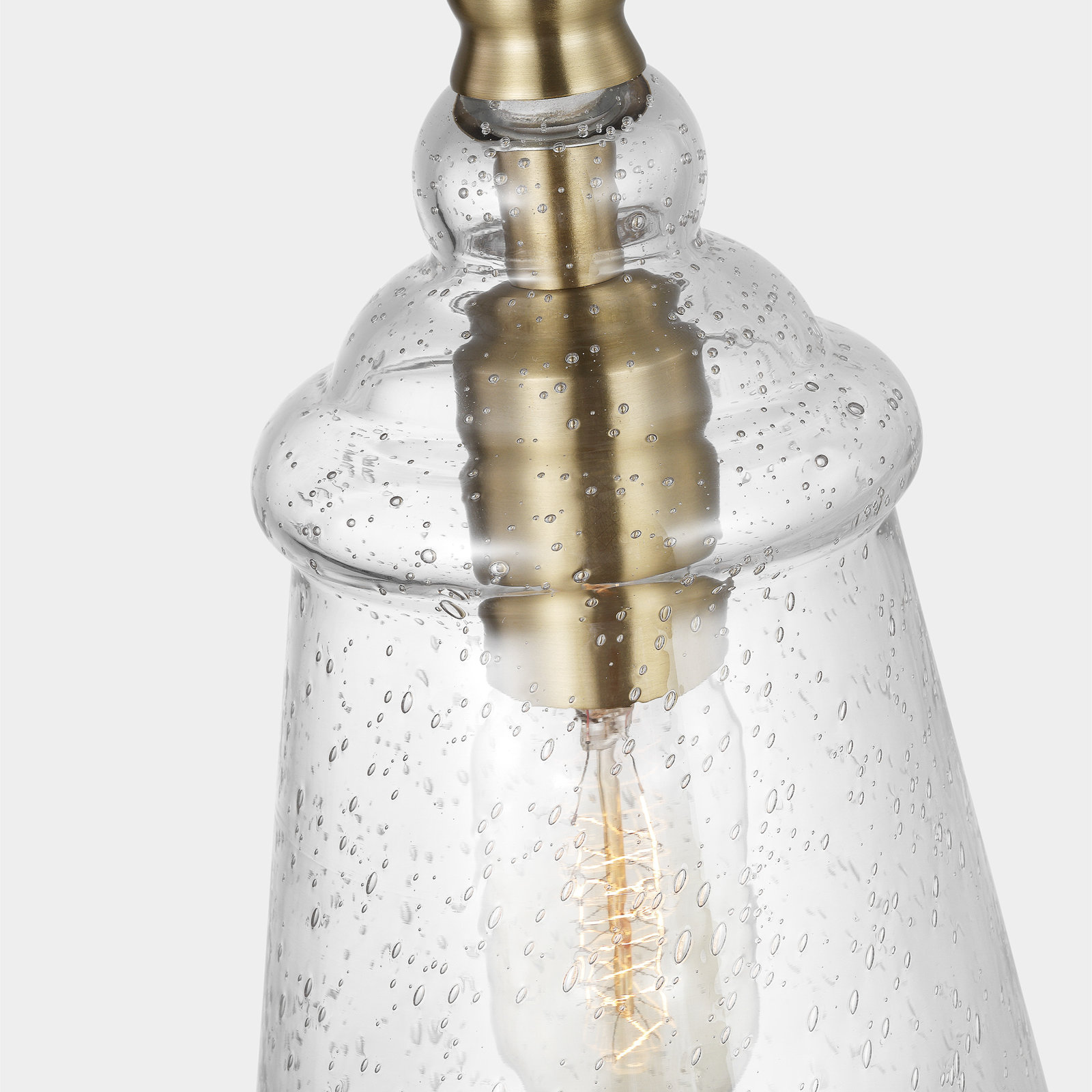 Levine Single Light Glass Steel Dimmable Pendant, Satin Brass