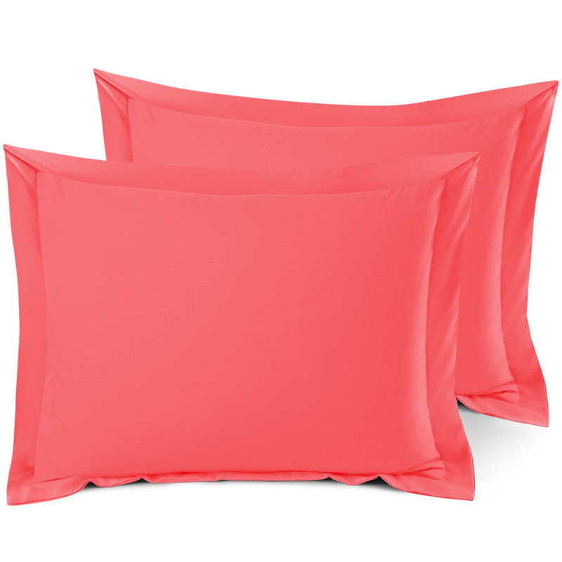 Taie décorative 100% polyester , Rose corail, 20 po x 36 po