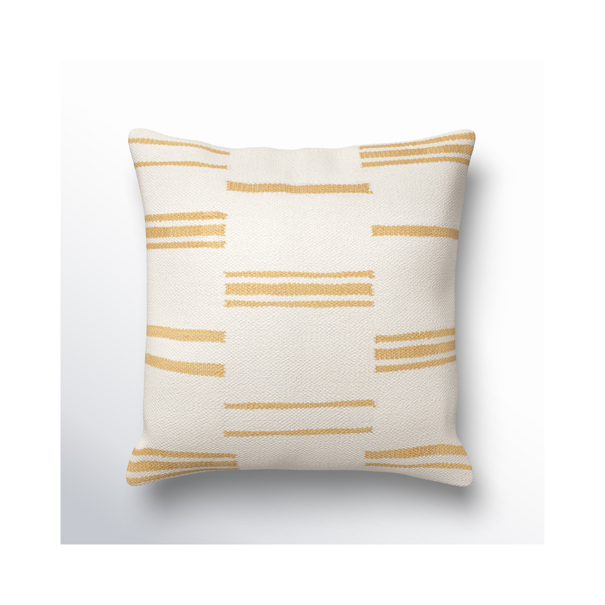 Chanterelle Embroidered Cotton Throw Pillow, White/Tan, 18" x 18", Pillow Cover Only - No Insert
