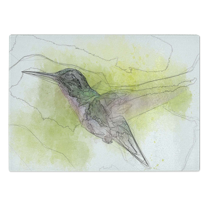 Glass Hummingbird in Costa Rica in Abstract Chopping Board, 39 cm W x 28.5 cm L