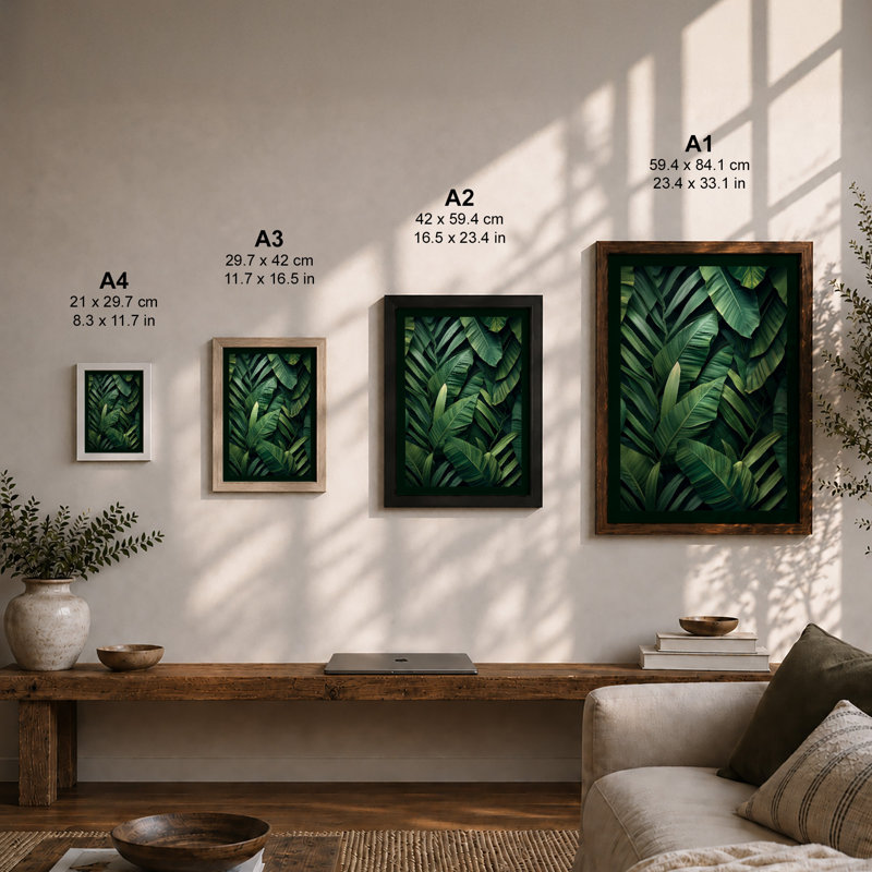 Jungle Canopy Tropical - Framed Print, Unframed, A1 - 84.1 x 59.4 cm