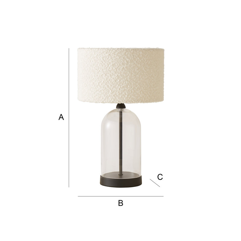 Glass Desk Lamp, Black, Cream