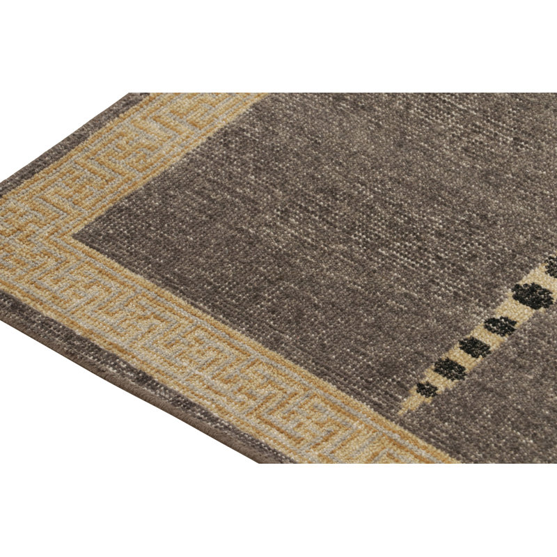 Distressed Homage Hand Knotted Wool Animal Print Area Rug, Runner 3' x 12'