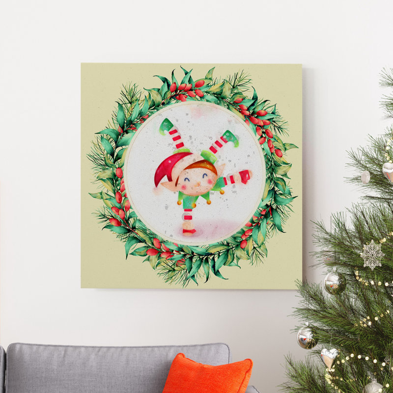 Reproduction d’art sur toile tendue avec couronne d’elfe, H 10 po x l 10 po x P 1,5 po