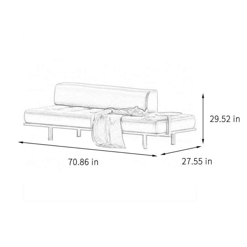 Chaise longue décontractée de style moderne minimaliste, Orienté à gauche (vu de face)