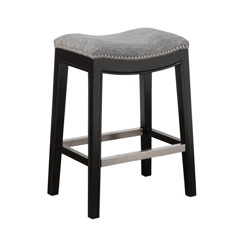 Tabouret de comptoir Saddle, Siège gris / structure noire