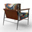 Daddario - Fauteuil d'appoint géométrique abstrait en velours-1863124916