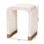 Table de bout en nacre de Capiz beige et blanche