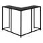 Console noire pour le salon, le vestibule - Accent d'angle étroit avec terrasse en stratifié et structure moderne en métal