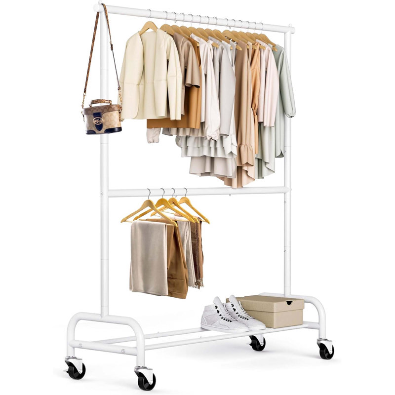 Bonville 106cm Rolling Clothing Rack, White