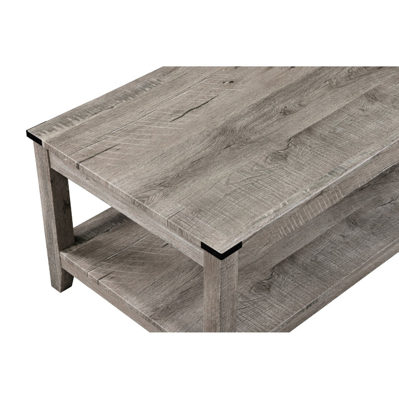 Table moderne brune et grise: tables basses rectangulaires et 2 tables de bout carrées pour le salon Tables contemporaines: de style rustique