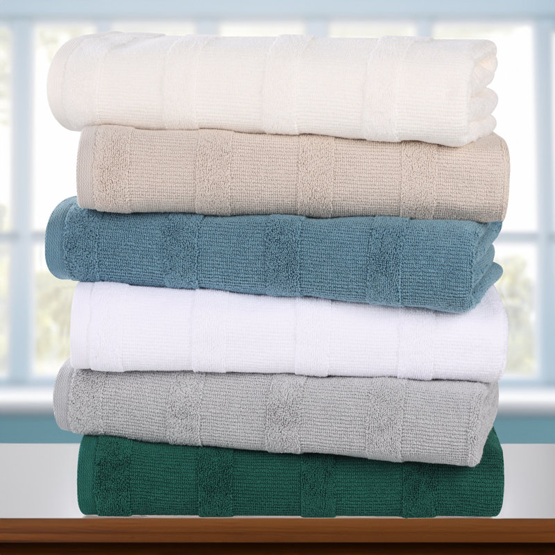 Aleron Ribbed 100% Cotton Assorted Solid Highly Absorbent Hand Towel Set, Ivory