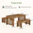 3-Piece Solid Wood Dining Table Set with Bench