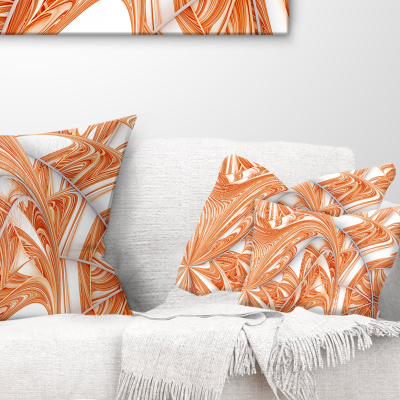 Coussin lombaire à motif fractal winter Abstract, Brun