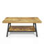 Table basse industrielle L 39,4 po x l 15,7 po x H 17,7 po avec tablette de rangement inférieure, table de cocktail rectangulaire étroite pour le salon, plateau en bois d'ingénierie robuste avec structure en métal noir, finition noire-133229308