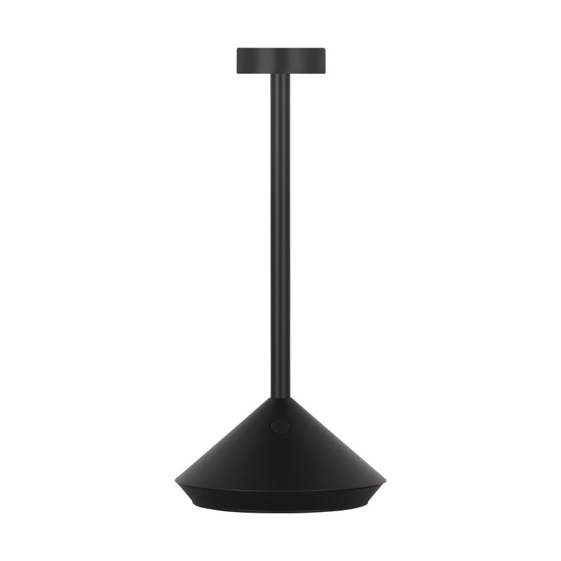 Moneta Short Accent Rechargeable Table Lamp, Black