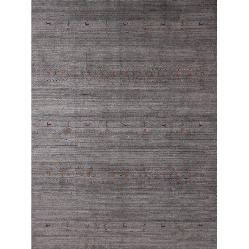 Tapis indien fait à la main en laine de style Gabbeh 8 x 10