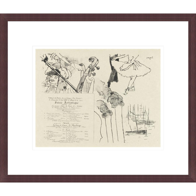 Programme pour la soirée artistique par Edgar Degas, H 13,75 po x l 15,92 po