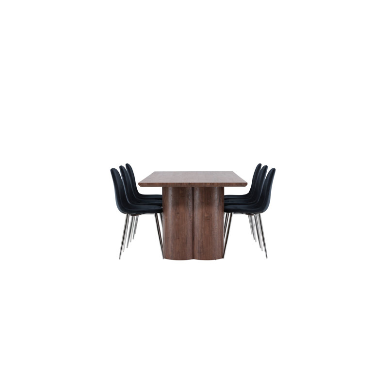 Darious 6 - Person Dining Set, Brown