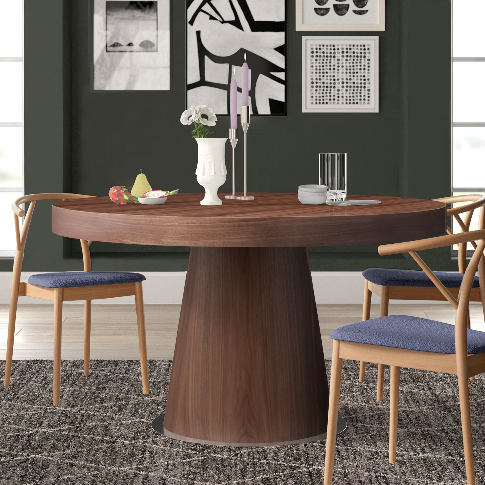 Claudine 53" Dining Table, Walnut