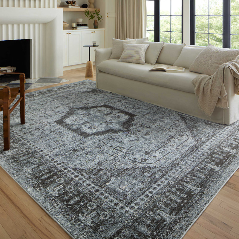 Tapis ciel / gris anthracite Loloi II, Rectangle 7 pi 10 po x 10 pi