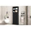 Grande armoire de rangement noire avec 3 tiroirs et tablettes réglables pour salle de bain, bureau, bureau et intérieur, panneau de fibres à densité moyenne avec finition peinte-1101283374