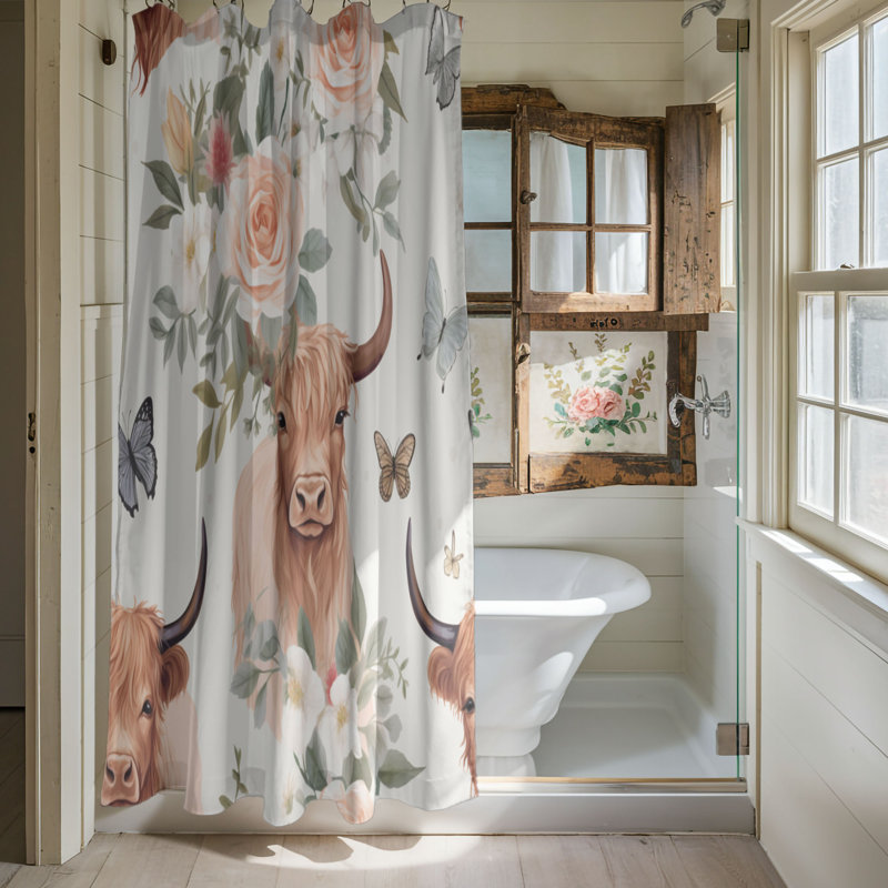 Old Cow - Rideau de douche Premium, H 74 po x l 71 po